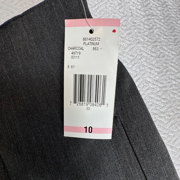 NWT Jones New York Wide Leg Trouser Pant Charcoal Grey Woman’s Sz 10 - Picture 8 of 9